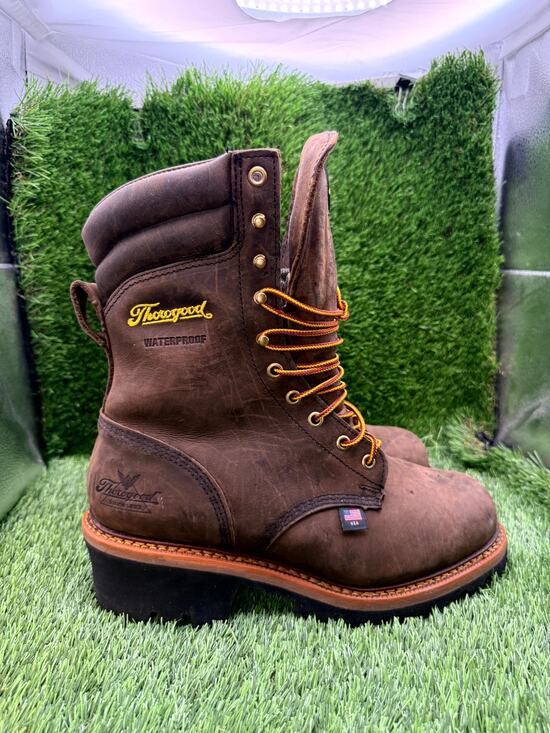 Thorogood Logger 804-3555 Combat Boot Man\'s 9 Brown Leather Workware Steel Toe main image 10